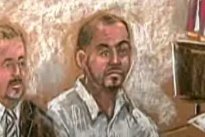 Courtroom sketch of Officer Michael Daragjati